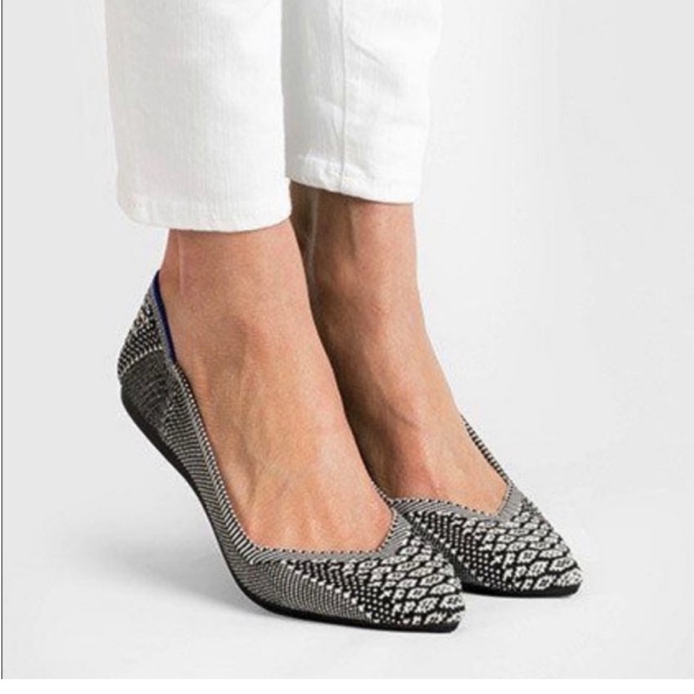 Rothy’s RARE Black and White Python, The Point Flats, Size: 9.5 nib